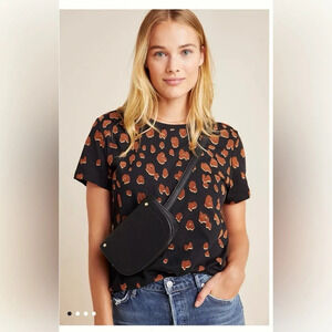 Anthropologie Scotch & Soda Jem leopard print tee size small
